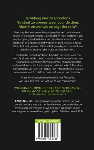 De verdwenen dochter - achterkant