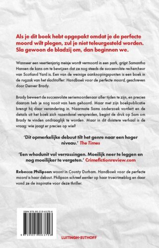 Handboek voor de perfecte moord - achterkant